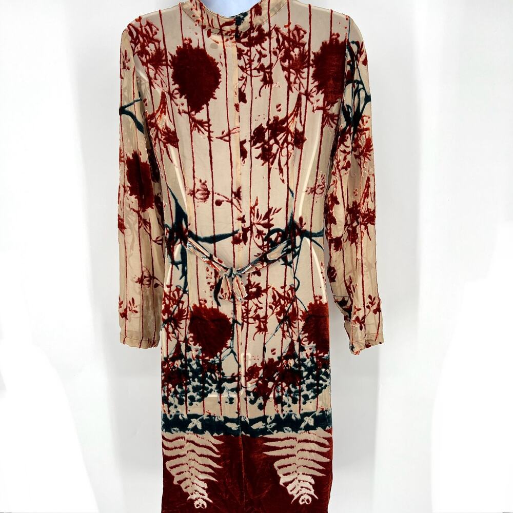 Oilily Vintage Y2K Velvet Burnout Sheer Duster Euro Size 36 (Small) - Picture 5 of 10